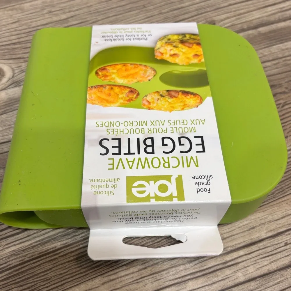 Joie Microwave Egg Bites Maker Food Grade Silicone 4 Cavity Mold Lime Green NEW